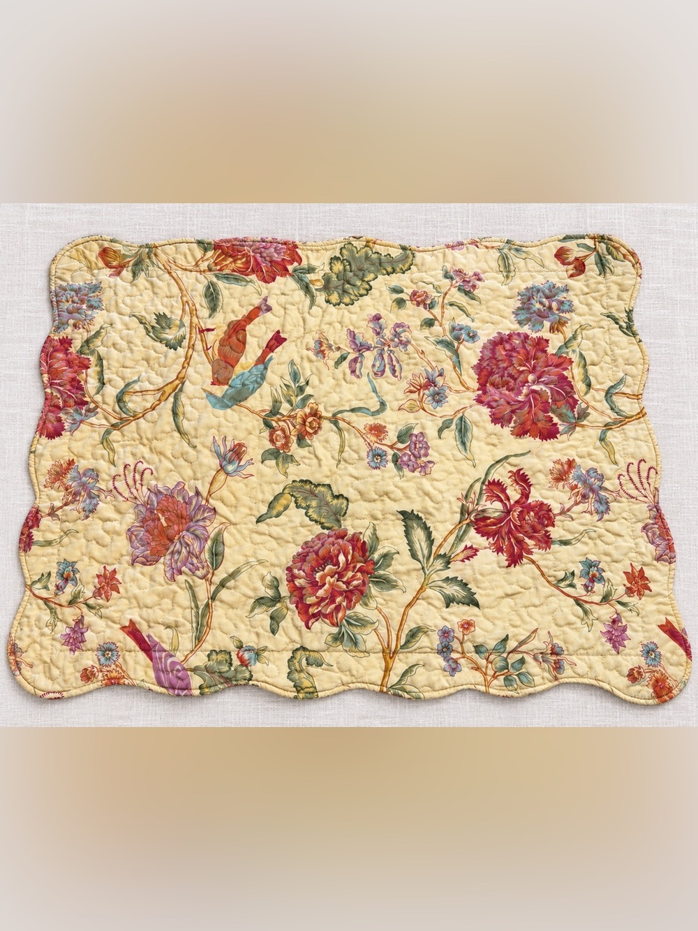 Vintage Reversible Quilted Floral Pillow Sham 28โ x 22โ Cottagecore
